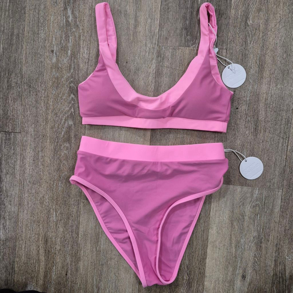 93 Play Street Pink Two-Tone Bikini Set M - Picture 3 of 12